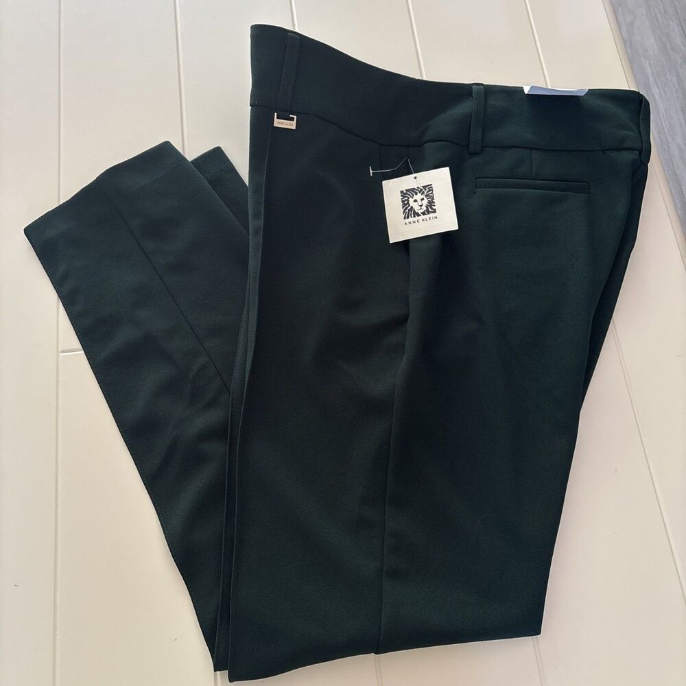 Anne Klein High Rise Slim Ankle Pants Women’s Size 10 Treeline Green New